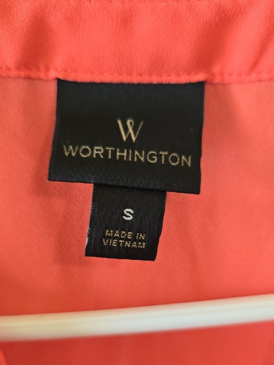 Worthington Coral-Orange Sleeveless Split-Neck Camisole - Picture 2 of 5
